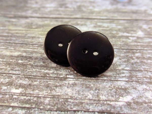 Einfache Kunststoff Knopf Ohrstecker Button black